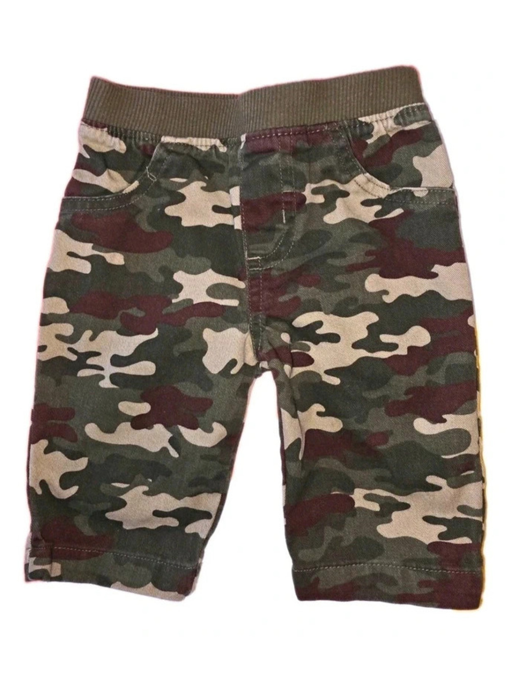 Garanimals 0-3M Green Camo Jogger Pants Pull-On Elastic Waist Knit Cotton